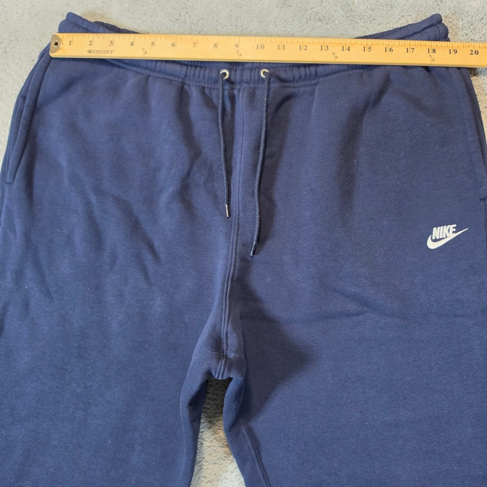 Nike Fleece Joggers Mens XL Navy Blue Club Sweatpants Athleisure Tapered Cuffed - Picture 7 of 10